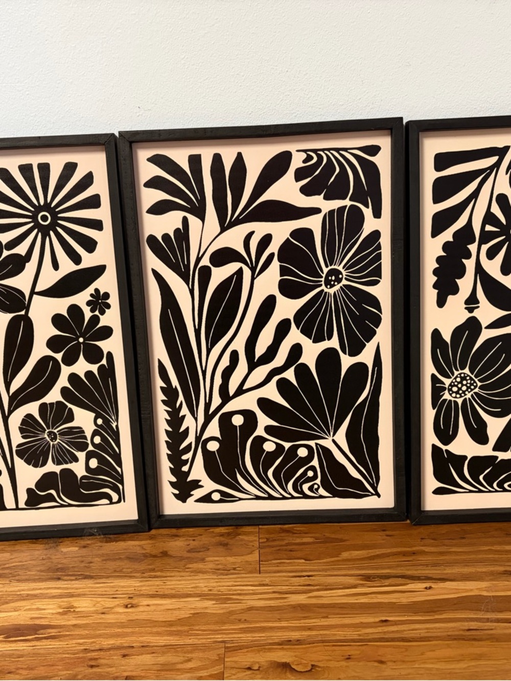 TQianJiamg flower plant wall decor 24”x16” set of 3